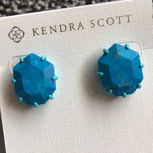 Kendra Scott Matte Blue Aqua Morgan Earrings - Picture 3 of 7